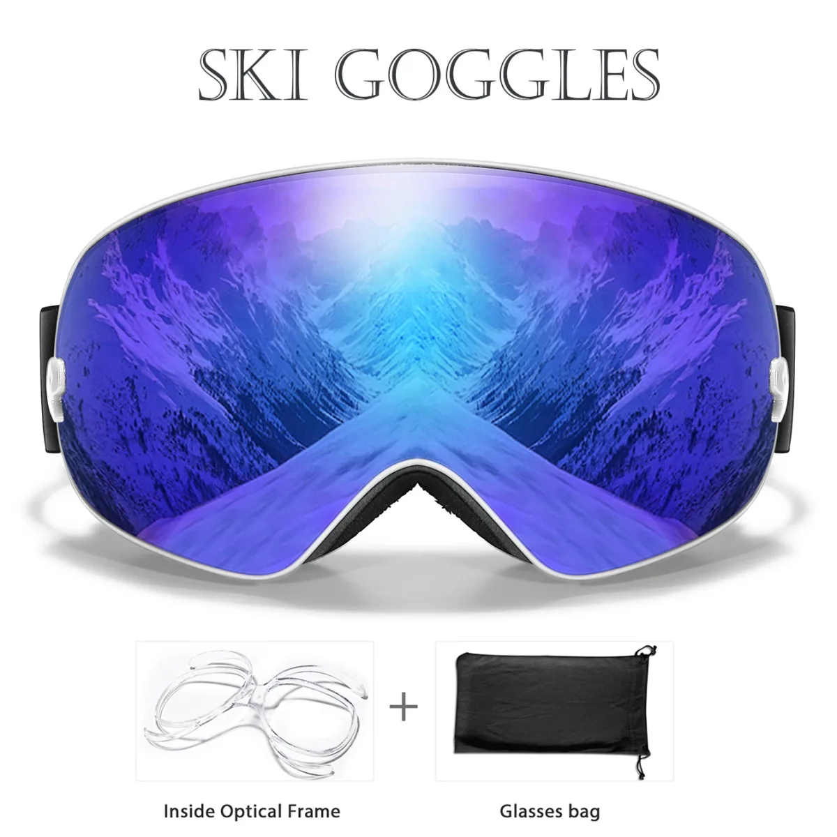 Lunettes de ski anti-buée multicolores
