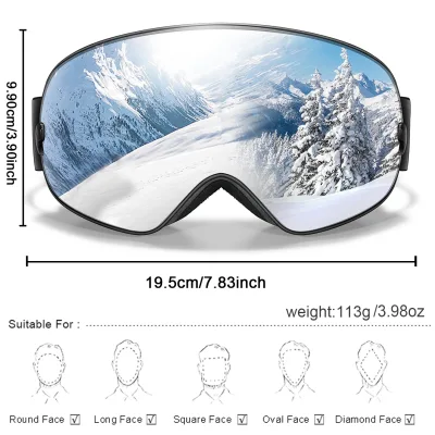 Lunettes de ski anti-buée multicolores – image 3
