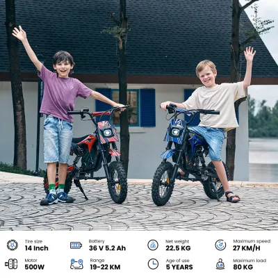 Moto électrique tout-terrain enfant rouge ou verte – image 2