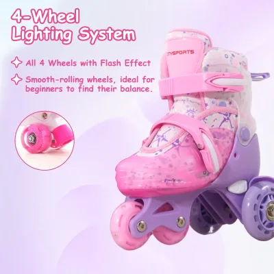 Patins à roulettes enfant, roues lumineuses – image 3