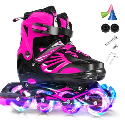 Patins à roulettes lumineux ajustables enfant – image 3