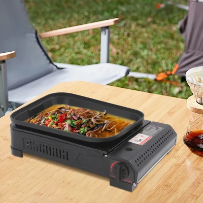 Réchaud à gaz butane portable avec poêle à griller – image 2