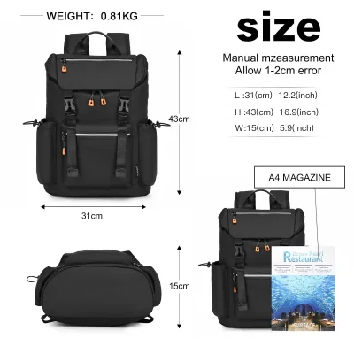 Sac à dos de voyage homme, toile imperméable – image 2