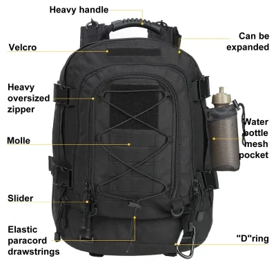 Sac à dos tactique en nylon extensible 60 L – image 2