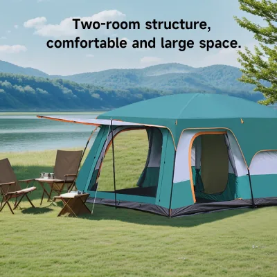 Tente tunnel familiale double couche, 2 chambres – image 3