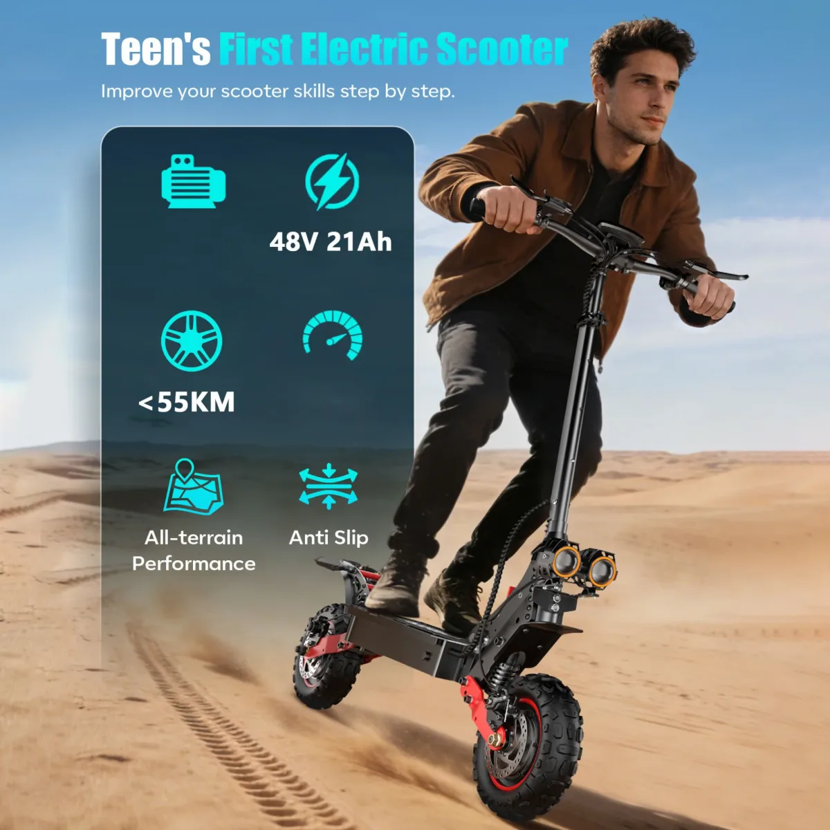 Trottinette électrique pliable à double moteur