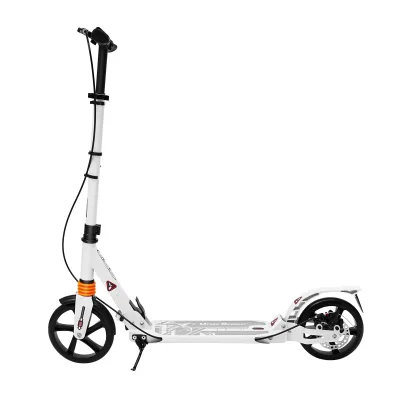Trottinette pliable blanche en fer et aluminium – image 2