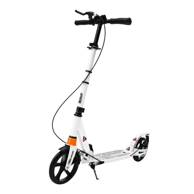 Trottinette pliable blanche en fer et aluminium – image 3