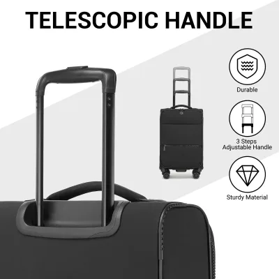 Valise cabine chariot en nylon, 4 roues – image 3