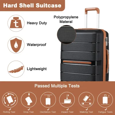 Valise rigide à 8 roues et serrure à code TSA – image 3