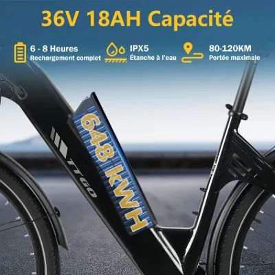 Vélo électrique de ville 7 vitesses, frein à disque – image 3