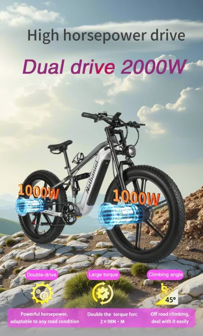 Vélo électrique tout-terrain 7 vitesses adulte – image 2