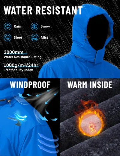Veste de ski homme en polaire à capuche – image 2